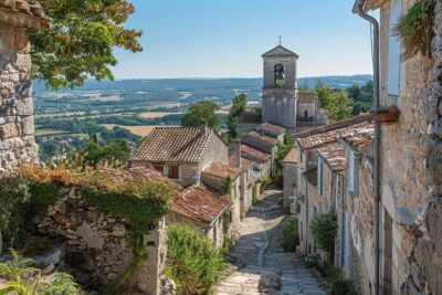 Admirez le pittoresque village de Domme dans le Lot, réputé pour ses vues panoramiques et ses grottes