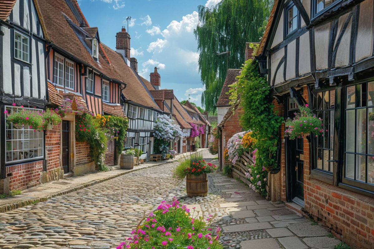 Admirez le pittoresque village de Lavenham dans le Suffolk, célèbre pour ses maisons à colombages