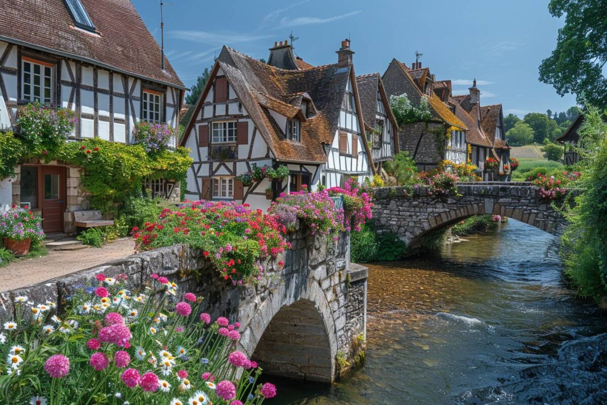 Admirez le pittoresque village de Le Bec-Hellouin en Normandie, entouré de verdure et de calme