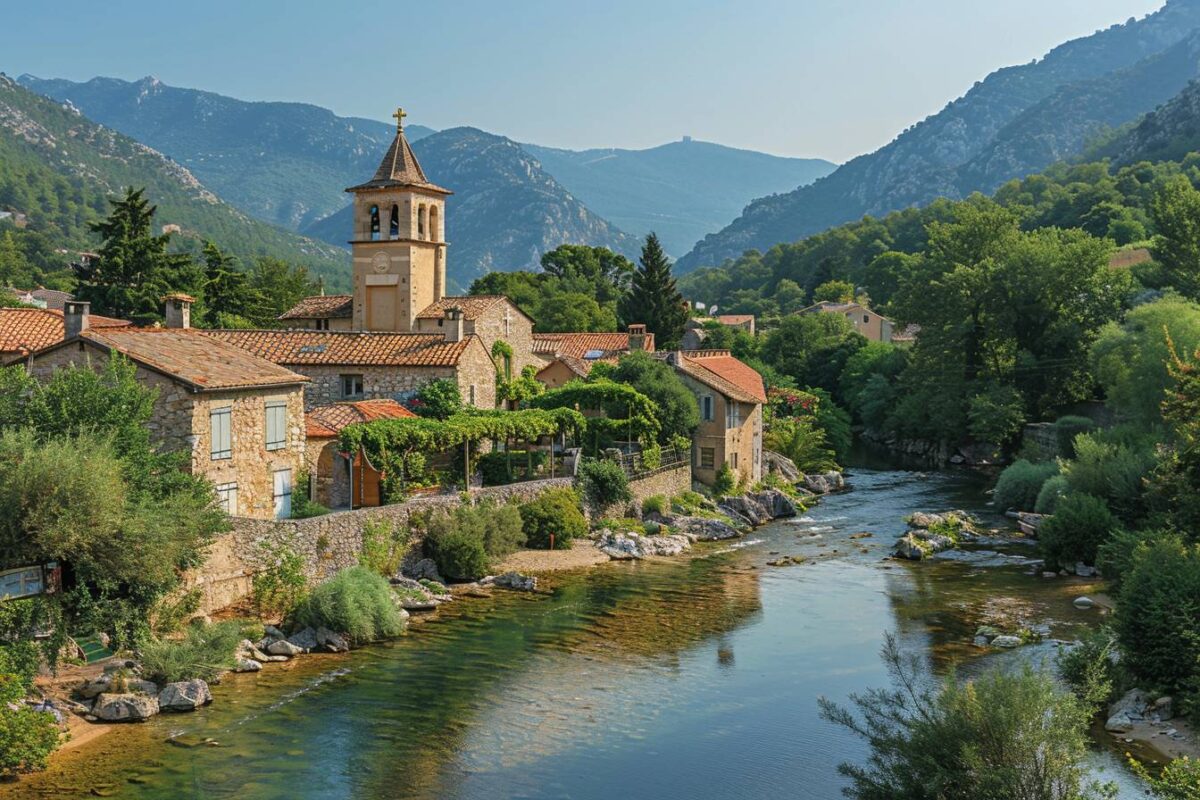 Admirez le pittoresque village de Olargues dans l’Hérault, entouré de montagnes et de rivières