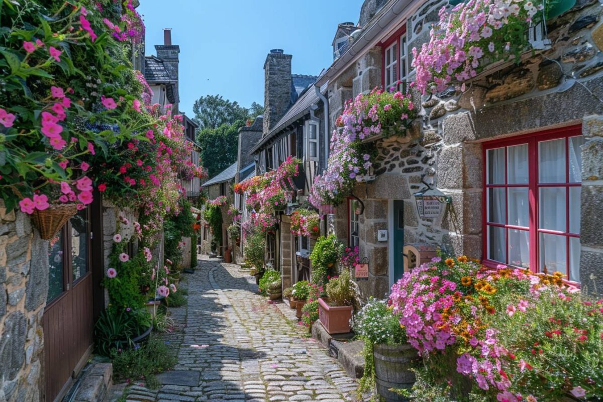 Admirez le pittoresque village de Rochefort-en-Terre dans le Morbihan, réputé pour ses maisons fleuries