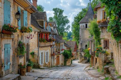 Admirez le pittoresque village de Saint-Léon-sur-Vézère en Dordogne, un village médiéval