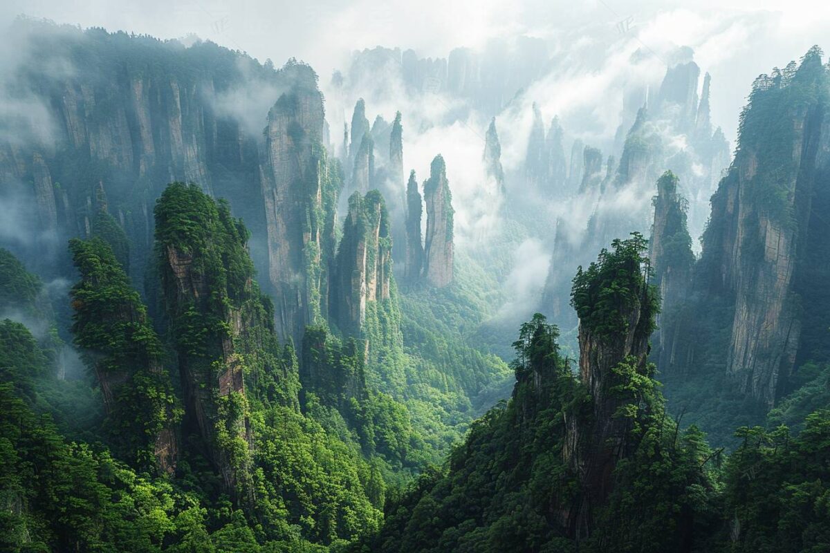 Admirez les falaises vertigineuses du Parc National de Zhangjiajie en Chine