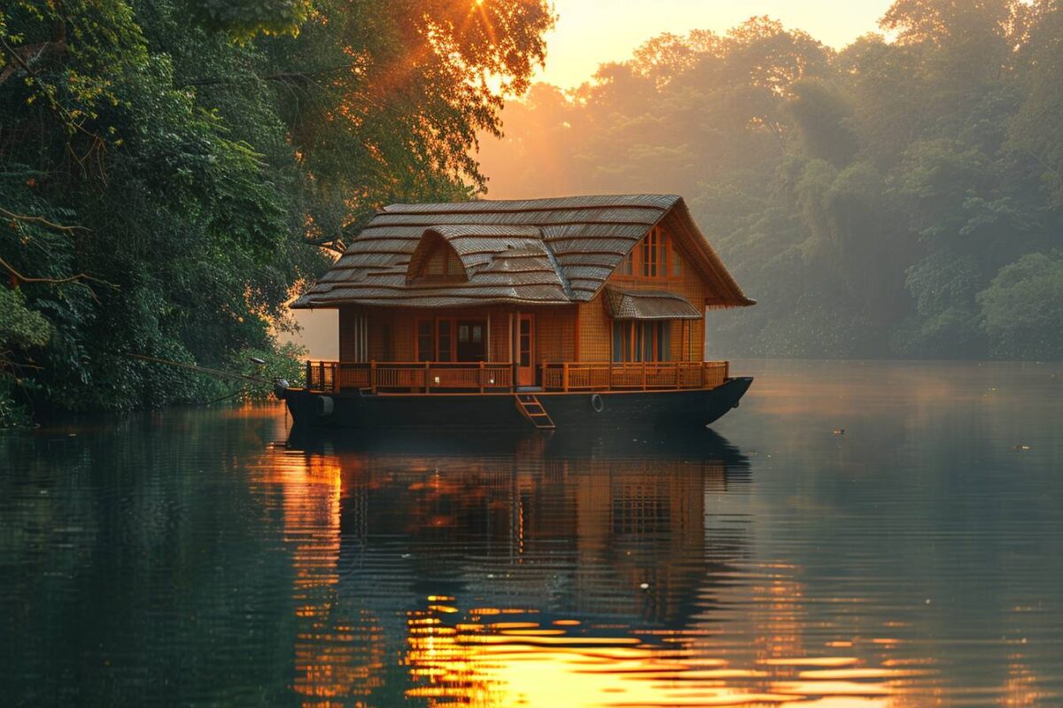 Dormez dans une cabane flottante au Kingfisher Houseboats en Kerala, Inde