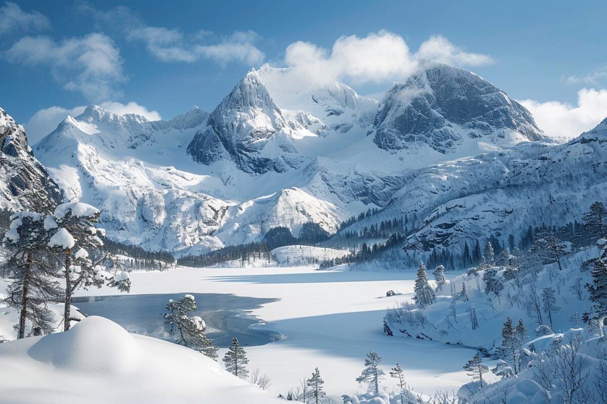 Explorez les montagnes enneigées du Parc National de Jotunheimen en Norvège