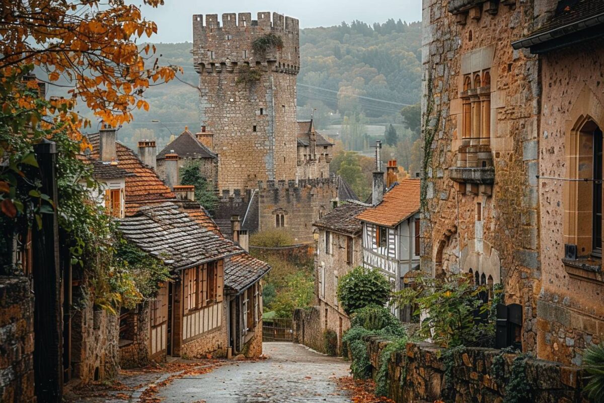 La magie de Najac en Aveyron, dominé par son château imposant