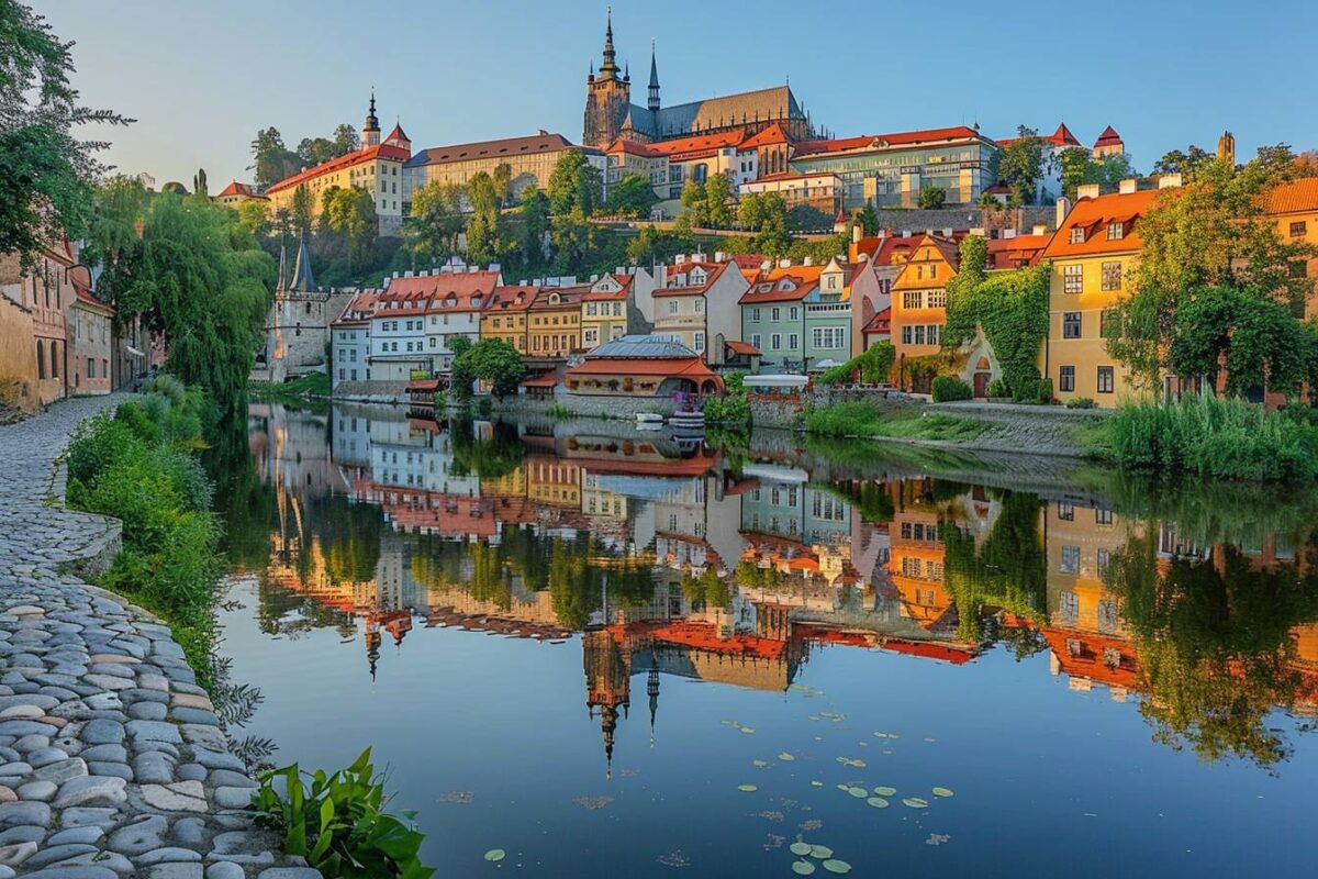 Le pittoresque village de Cesky Krumlov en République tchèque, un site du patrimoine mondial