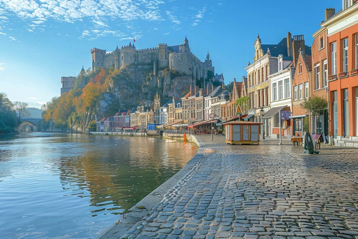 Le pittoresque village de Dinant en Belgique, sur les rives de la Meuse