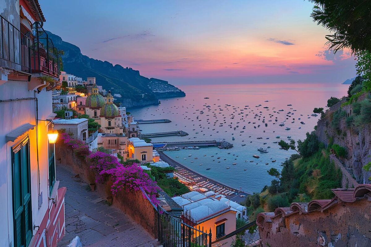 Le pittoresque village de Positano en Italie, un village en terrasses sur la côte amalfitaine