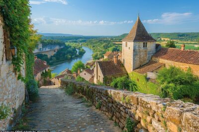 Les charmes de Beynac-et-Cazenac en Dordogne, surplombant la rivière Dordogne