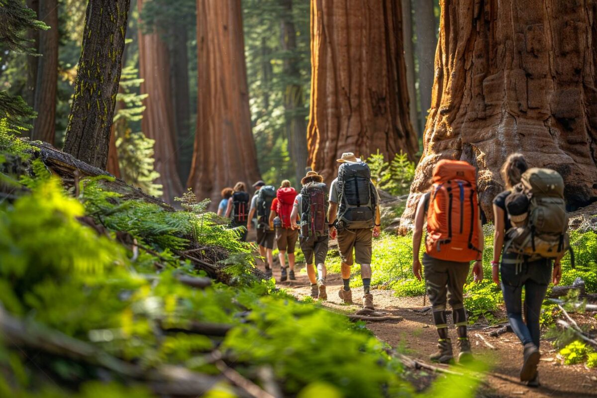 Randonnez dans les forêts anciennes du Parc National de Sequoia aux États-Unis