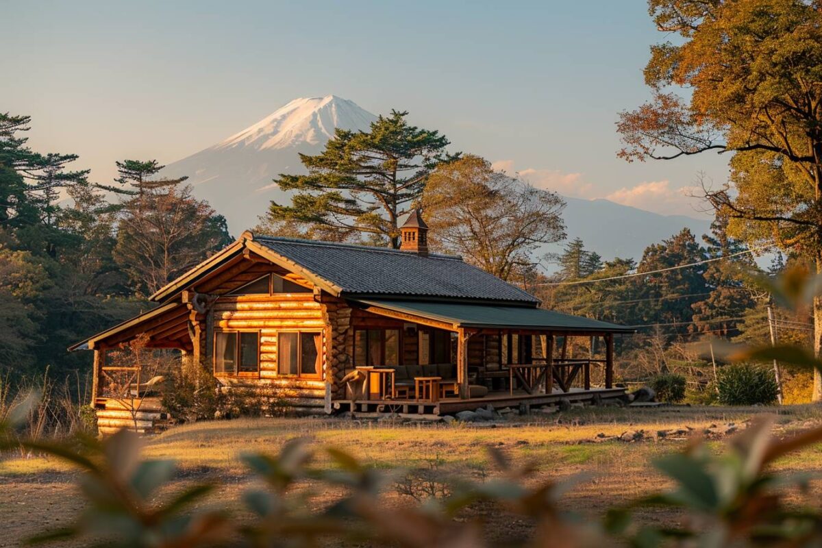 Relaxez-vous dans une cabane en rondins à Hoshinoya Fuji au Japon