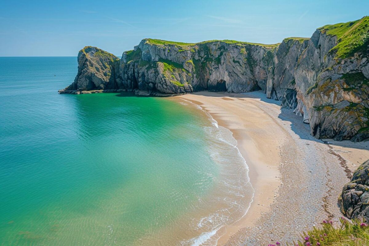 Imaginez un coin de paradis caché au Pays de Galles, la plage de Barafundle Bay vous attend pour une évasion inoubliable