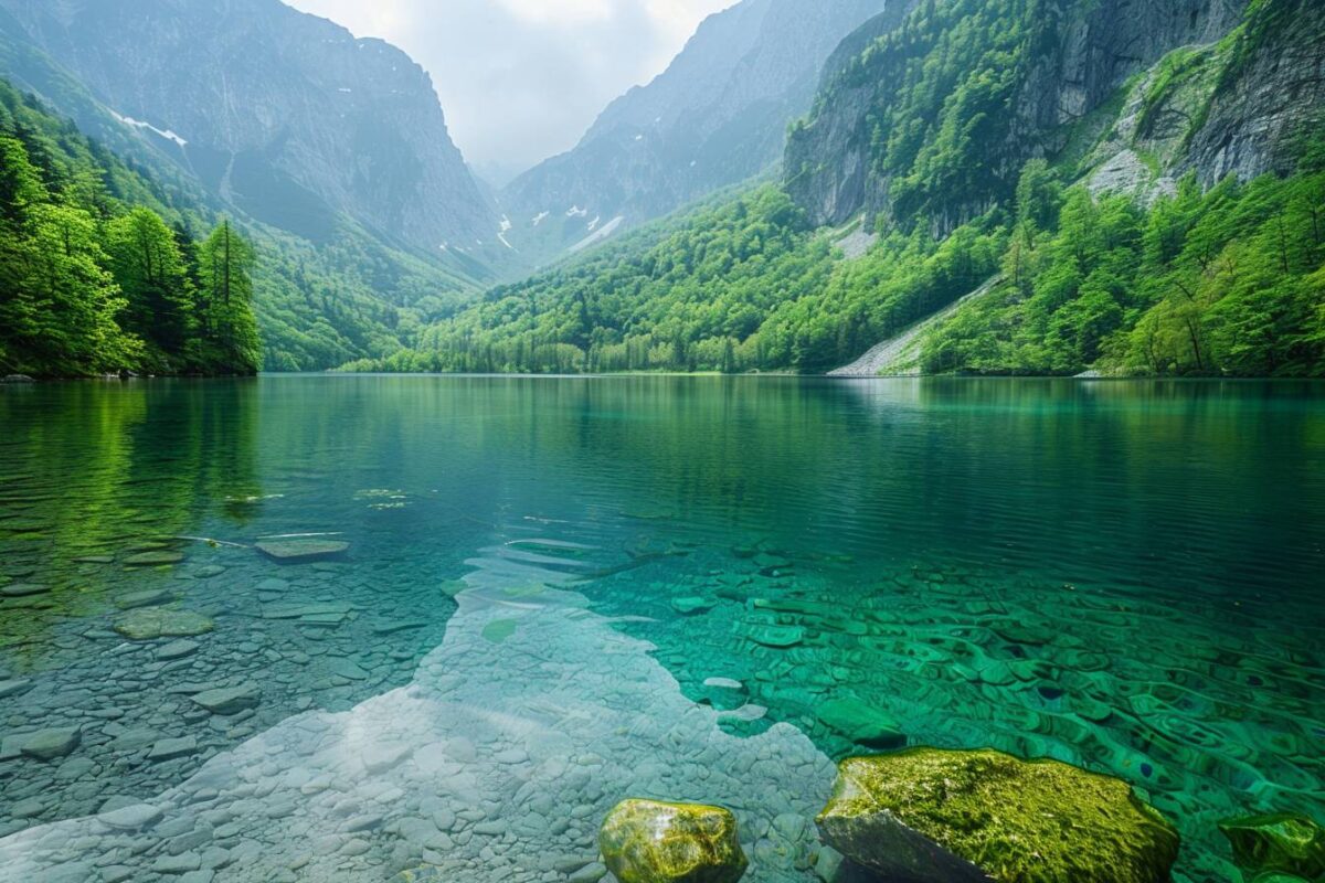 un lac de montagne aux eaux azur qui promet une évasion totale loin de l'agitation des plages bondées